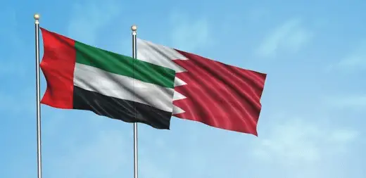 uae flag bahrain 3d rendering 260nw 2219038391